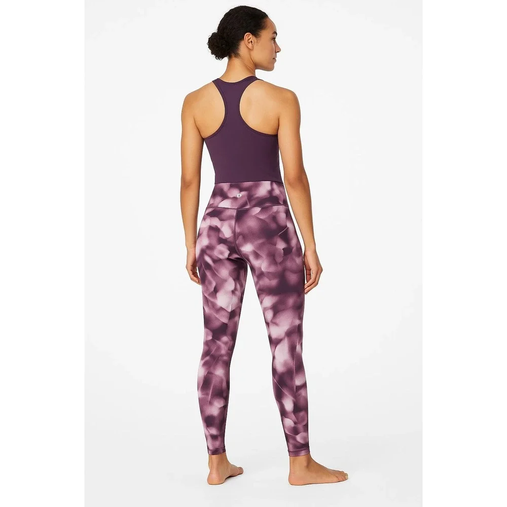 Lululemon Athletic Wear Womens 4 Purple Pink Tank Top And Leggings Tie Dye‎ Yoga